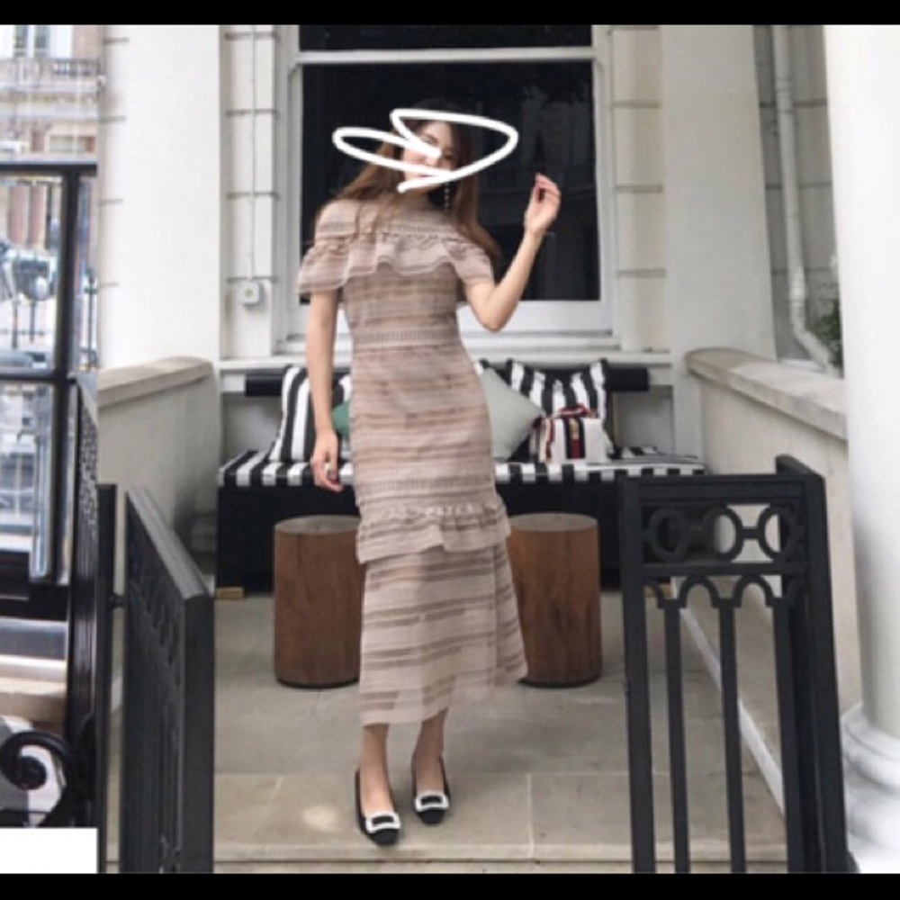 Self-portrait midi dress